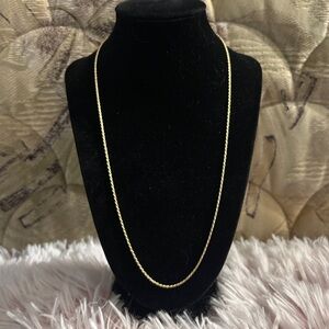 Italy 925 Gold Plated Diamond Cut Rope Chain Necklace - 22”